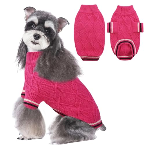 MIGOHI Hundepullover für Kleine Hunde, Warm Gestrickter Hundepullover Sweater, Weicher Welpe Katze Weihnachtspullover für Mädchen Jungen, Kleiner Hund Sweater für Chihuahua Bulldogge Schnauzer Yorkie von MIGOHI