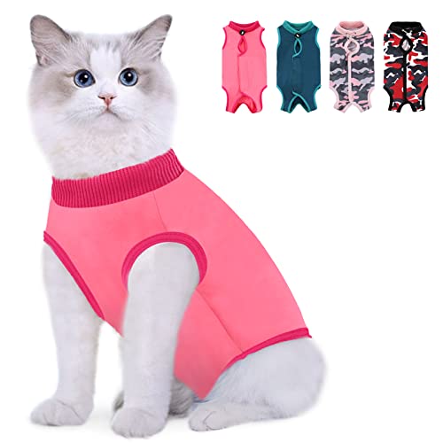 MIGOHI Katzen-Genesungsanzug, chirurgischer Genesungsanzug für Katze, Anti-Lecken, Katzen-Body Suit nach Operationen bei Bauchwunden, Hautkrankheiten, E-Halsband Alternative Kätzchen Onesie für von MIGOHI