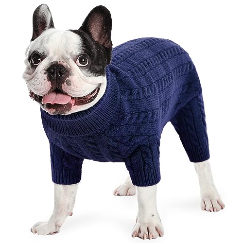 MIGOHI Kleine Hundepullover, Solid Rollkragen Hundepullover für Junge Mädchen, Warmer Welpenpullover Sweater für kleine Hunde, Dicker Herbst Winter Hundepullover für Bulldogge, Yorkie, Chihuahua, von MIGOHI