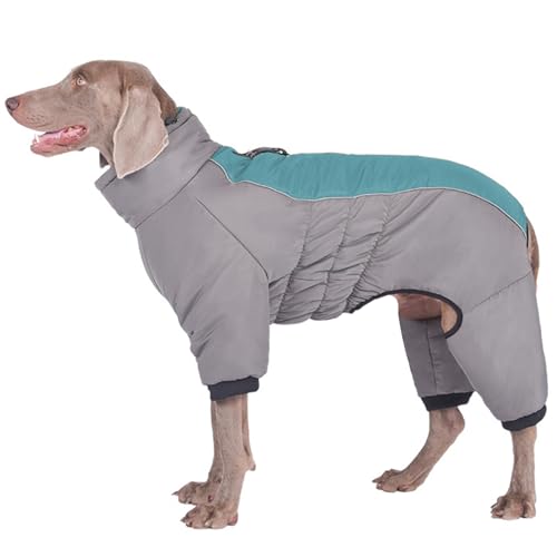 MIGOHI Warmer Hundemantel, Ganzkörper-Hundejacke mit Geschirr für mittelgroße große Hunde, reflektierender Hunde-Wintermantel mit Reißverschluss, winddichter wasserdichter Hunde-Kaltwettermäntel, von MIGOHI