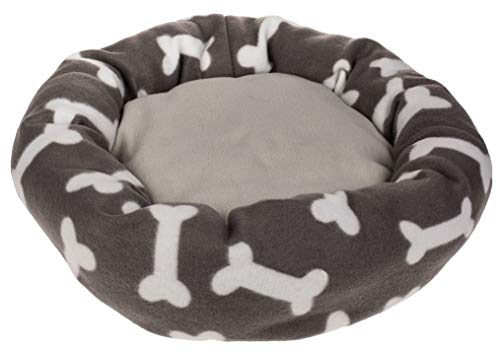 Hunde-Bett Hundekissen Hundesofa Bones oval 47x40x11cm grau von MIJOMA