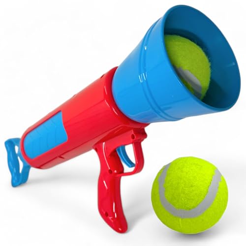 MIJOMA Hundeballwerfer für Tennisbälle | Hundeballpistole inkl. Tennisball Ø 6 cm | Interaktiver Spielspaß für Drinnen & Draußen | Robuste Ballpistole für Hunde von MIJOMA