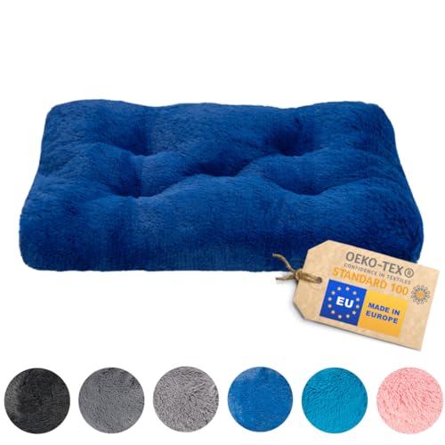 MIMIKO Pets - Hundebett & Katzenbett - Shaggy Rechteckig | L (65x45cm) Kornblume | Flauschig Hundekissen | waschbar Dog Bed & Cat Bed | Hundebett Grosse Hunde & Mittelgroße Hunde & Kleine Hunde von MIMIKO Pets