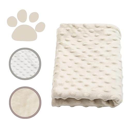 MIMIKO Pets - Hundedecke & Katzendecke Flauschig | (100x75cm) Beige | Hundedecke für Unterwegs & Auto | Hundedecke Waschbar gut für Sofa | Decken für Katzen & Hunde | Kuscheldecke, Hundedecken von MIMIKO Pets