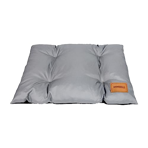 MIMIKO Pets - Wasserdichtes Waschbar Hundebett L [ 70 x 50 cm ] Grau - Öko-Tex - Hypoallergen Hundematte Grosse & Mittelgroße Hunde zubehör | Hundebett Outdoor | Schnelltrocknende Hundebetten von MIMIKO Pets