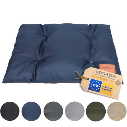 MIMIKO Pets - Wasserdichtes Waschbar Hundebett L [ 70 x 50 cm ] Marineblau - Öko-Tex - Hypoallergen Hundematte Grosse & Mittelgroße Hunde zubehör | Hundebett Outdoor | Schnelltrocknende Hundebetten von MIMIKO Pets