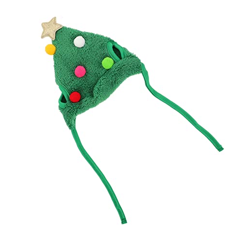 MINAOLULUS 1 STK Haustier Weihnachtsmütze Weihnachtshaustiermütze Weihnachtsbaum Hut Hundemütze Katzenmütze Haustierkostümzubehör Weihnachtshaustierkostüm Hut Haustier-Outfit Polyester Green von MINAOLULUS