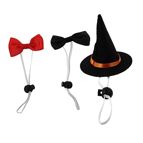 MINAOLULUS 1 Satz Hexenhut Für Haustiere Halloween-Haustier-Fliege Halloween-katzenhalsband Halloweenkostüm Halloween-kostüme Für Hunde Hund Zaubererhut Haustier-hexen-Display Dekor Stoff von MINAOLULUS