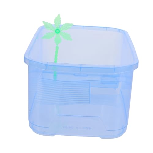 MINAOLULUS 1 Set-Box Schildkrötenbecken Aquarium Moos Aquariumzubehör Schildkrötenhaus Kleiner Durchsichtiger Behälter Kleine Fischbecken Reptilienhalter Kleines Tier Reptichip Plastik Blue von MINAOLULUS