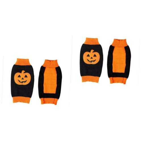 MINAOLULUS 2St Haustier Kürbis Halloween-Dekor Pullover für Hund kleine Hundepullover Halloween-Kürbis-Kostüm Kürbisse aus Wolle Hundepullover für kleine Hunde Halloweenkostüm von MINAOLULUS