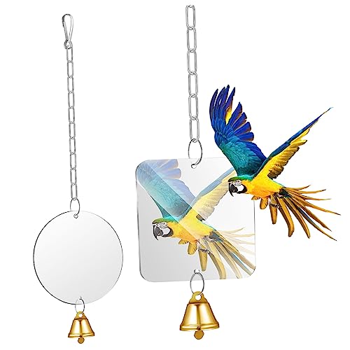 MINAOLULUS 2stücke Teiliges Vogelspiegel-Spielzeug Mit Glocke Interaktives Spiegelspielzeug Für Papageien Sittiche Nymphensittiche Und Andere Vögel Geeignet Für Käfige Verschiedenster MINAOLULUS 2stücke Teiliges Vogelspiegel-Spielzeug Mit Glocke Interaktives Spiegelspielzeug Für Papageien Sittiche Nymphensittiche Und Andere Vögel Geeignet Für Käfige Verschiedenster von MINAOLULUS
