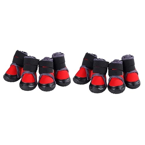 MINAOLULUS 8 STK Hund warme Schuhe hundeschuhe winterk pet Supplies schneeriese eisr schneek Schneestiefel für Hunde Wanderausrüstung für Hunde Haustierschuhe Outdoor-Schuhe für Haustiere rot von MINAOLULUS