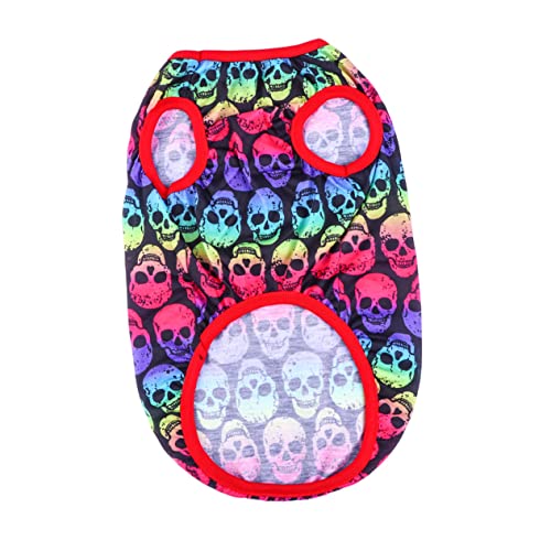 MINAOLULUS Haustier Hund Pullover Halloween-Kleidung Für Haustiere Hundeweste Halloween Welpe Warm Anziehen Hundepullover Halloween Welpenpullover Für Kleine Hunde Reine Baumwolle Colorful von MINAOLULUS