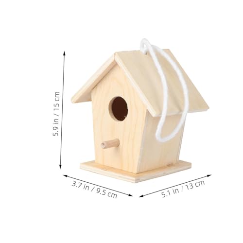 MINAOLULUS Mini Holz Vogelhaus Mit Jute-Seil Handgemachtes Nistkästchen Für Kreative Unvollendetes Vogelhaus Zum Bemalen Und Dekorieren Für Garten Und Zuhause MINAOLULUS Mini Holz Vogelhaus Mit Jute-Seil Handgemachtes Nistkästchen Für Kreative Unvollendetes Vogelhaus Zum Bemalen Und Dekorieren Für Garten Und Zuhause von MINAOLULUS