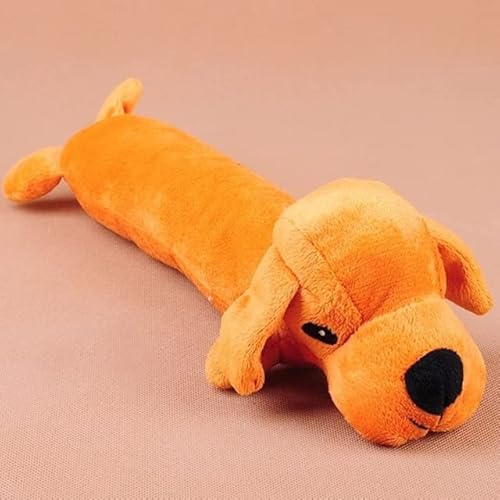 MINGKI 2 STÜCKE Niedlicher Hundeform Squeaker Pet Chew Toy Plüsch Quietschender Welpe Großer Hundespielzeug für kleine große Hunde von MINGKI