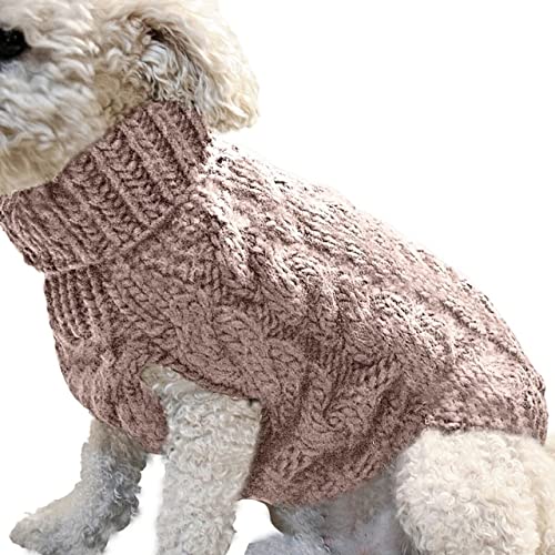 Hundepullover Winter Rollkragen Gestrickter Warmer Mantel Outfit Weste Chihuahua Kleidung Welpenkleidung Haustier Zubehör von MINGSO