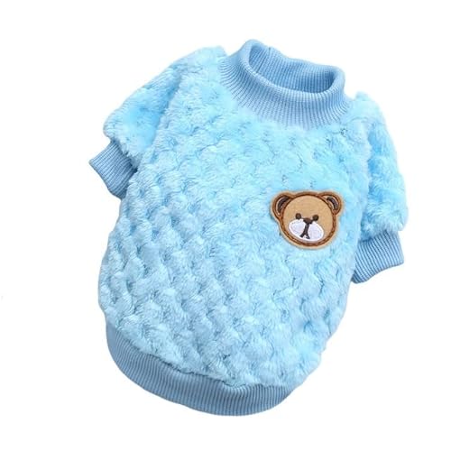 MINGSO Bär Stickerei Haustier Hund Weste Winter Warme Hundekleidung für kleine Hunde Plüsch Welpen Katze Mantel Chihuahua Shih Tzu Mops Outfits von MINGSO