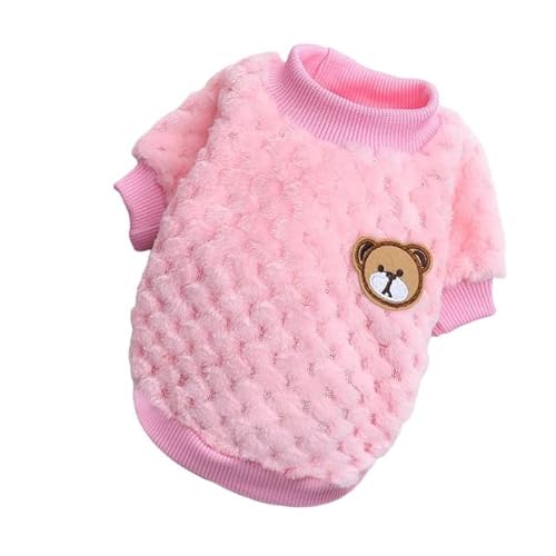 MINGSO Bär Stickerei Haustier Hund Weste Winter Warme Hundekleidung für kleine Hunde Plüsch Welpen Katze Mantel Chihuahua Shih Tzu Mops Outfits von MINGSO