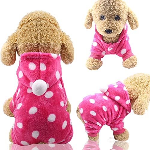 MINGSO Hundebekleidung Pyjamas Fleece Overall Winter Hundebekleidung Vier Beine Warme Haustierbekleidung Outfit Kleine Hundekostüm Bekleidung von MINGSO