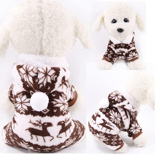 MINGSO Hundebekleidung Pyjamas Fleece Overall Winter Hundebekleidung Vier Beine Warme Haustierbekleidung Outfit Kleine Hundekostüm Bekleidung von MINGSO