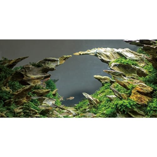 MIRRORANG 180x46cm Stein Aquarium Hintergrund Aquarium Hintergrund Wasserpflanze Flussbett & See Aquarium Hintergrund Vinyl Hintergrund von MIRRORANG