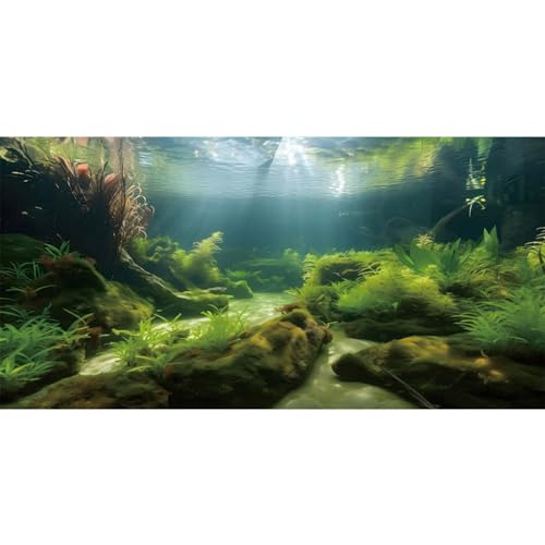 MIRRORANG 180x61cm Unterwasser Aquarium Hintergrund Seegras Wasserpflanze Hintergrund Flussbett & See Aquarium Hintergrund Vinyl Hintergrund von MIRRORANG