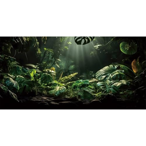 MIRRORANG 61x30cm Tropischer Dschungel Terrarium Hintergrund Palmblätter Bäume Reptilien Lebensraum Hintergrund Regenwald Aquarium Hintergrund Aquarium Hintergrund von MIRRORANG