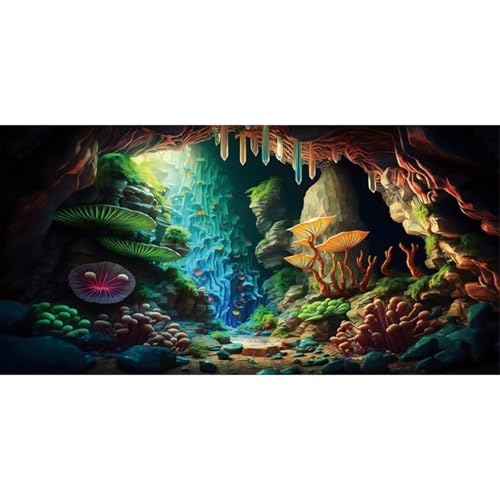 MIRRORANG 61x30cm Unterwasserwelt Aquarium Hintergrund Bunte Meeresboden Marine Aquarium Korallenriff Hintergrund Unterwasser Thema Fisch Tank Poster von MIRRORANG