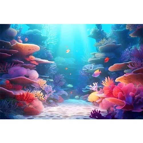 MIRRORANG 76x30cm Ozean Unterwasser Thema Aquarium Hintergrund Bunte Koralle Tropische Fische Tank Hintergrund Unterwasserwelt Fisch Tank Bilder von MIRRORANG
