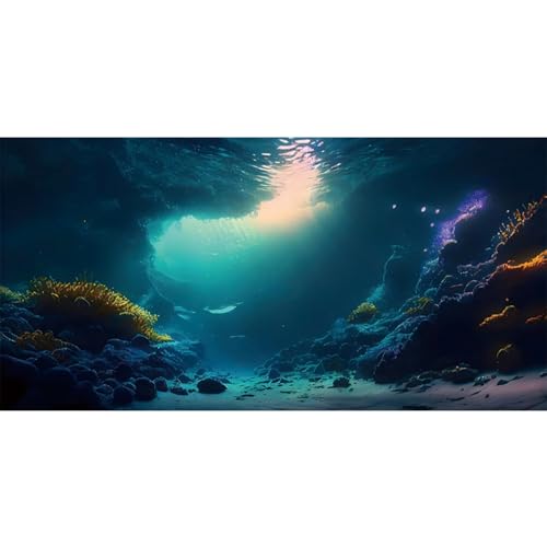 MIRRORANG 91x50cm Unterwasser Aquarium Hintergrund Bunte Korallensteine Hintergrund Unterwasser Thema Fisch Tank Poster von MIRRORANG