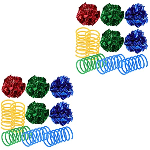 MISETA 3 Sets Katzenspielzeug Katzenspielzeug Haustierbedarf Elastizität Kunststoff (Farbe: wie abgebildetx2 Stück, Größe: Mediumx2 Stück) von MISETA