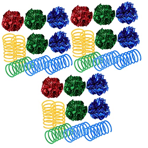 MISETA 3 Sets Katzenspielzeug Katzenspielzeug Haustierbedarf Elastizität Kunststoff (Farbe: wie abgebildetx3 Stück, Größe: Medium x 3 Stück) von MISETA