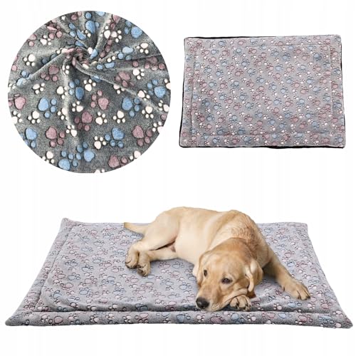 Hundebett Waschbar 100x70cm, Grau mit Muster - Komfortables und Hochwertiges Dog Bed für Hunde - Schlafplätze & Möbel für Hunde, Robuste und Pflegeleichte Hundematte für den Alltag in Innenräumen von MISIOO