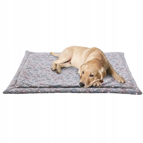 Hundebett Waschbar 70x50cm, Grau mit Muster - Komfortables und Hochwertiges Dog Bed für Hunde - Schlafplätze & Möbel für Hunde, Robuste und Pflegeleichte Hundematte für den Alltag in Innenräumen von MISIOO