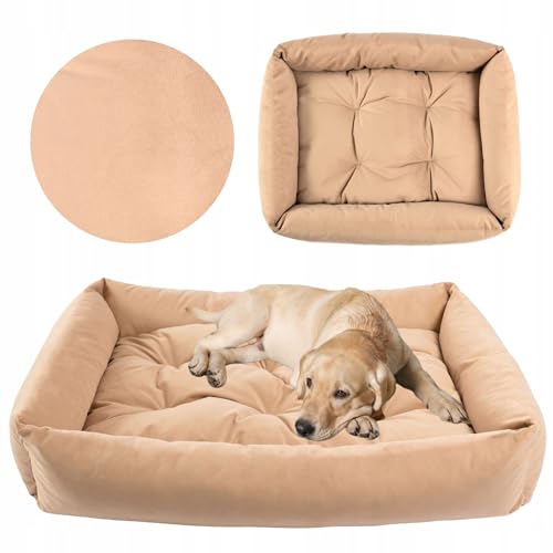 MISIOO Hundebett Kleine Hunde 75x55cm Beige - Waschbares und Bequemes Hundebett für Kleine Hunde - Robustes, Pflegeleichtes und Komfortables Dog Bed für den Täglichen Gebrauch Pet Zen von MISIOO