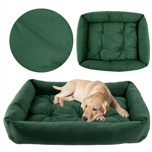 MISIOO Hundebett Mittelgroße Hunde 95x75cm Grün - Waschbares und Bequemes Hundebett für Hunde - Komfortables und Pflegeleichtes Dog Bed für Mittelgroße Haustiere - Ideal für den Täglichen Gebrauch von MISIOO