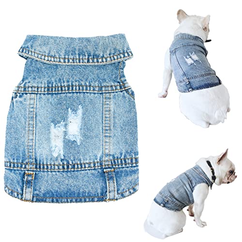 Miss Pet Cowboy-Hundejacke, maschinenwaschbar, für kleine Hunde, Haustiere und Katzen, Blau von MISS PET