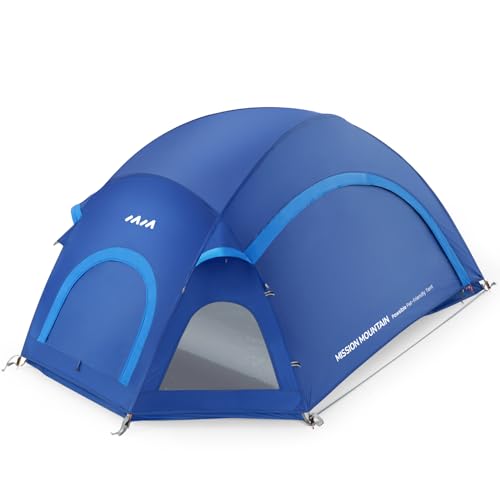 UltraPort Campingzelt, 2-Personen-Zelt, Kuppelzelt für Camping und Wandern, Doppelschichtiges wasserdichtes Zelt, inklusive Regenfliege, einfacher Aufbau in 5 Minuten (Polyester, Sternenlichtblau, 2 von MISSION MOUNTAIN