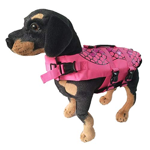 MISSMAO Hunde Life Jacket Hunde Warnweste Hunde-Schwimmweste Schwimmhilfe Float Coat Life Preserver Rosa L von MISSMAO