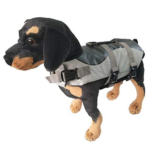 MISSMAO Hunde Life Jacket Hunde Warnweste Hunde-Schwimmweste Schwimmhilfe Float Coat Life Preserver Schwarz L von MISSMAO