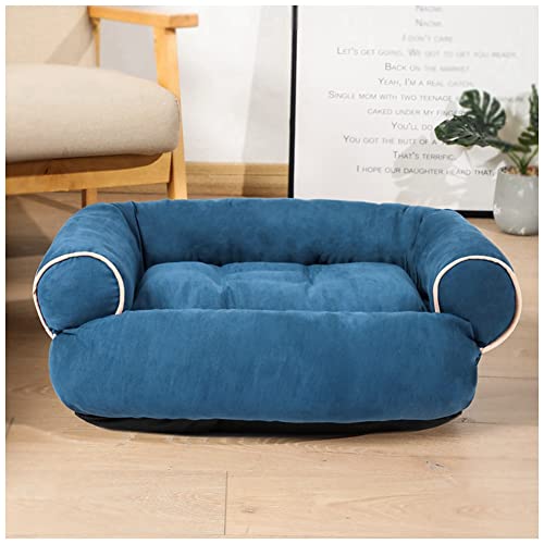 MISSMAO Hundebett Ergonomisches Hundesofa - Superweich Welpenbett Katzenbett für Drinnen und Draußen, Haustierbett für Kleine und Mittlere Hunde und Katzen,Blau,M(55x45x18cm) von MISSMAO