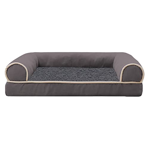 MISSMAO Hundebett Hundekörbchen Hundesofa Hundekissen Hundekorb Bezug Waschbar Flauschig Kuschelig Matratze Hundematte mit Rutschfester Unterseite,Grau2,S(28x24x5cm) von MISSMAO