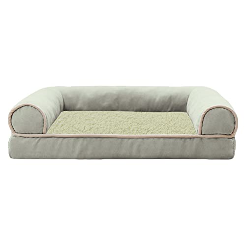 MISSMAO Hundebett Hundekörbchen Hundesofa Hundekissen Hundekorb Bezug Waschbar Flauschig Kuschelig Matratze Hundematte mit Rutschfester Unterseite,Grün2,L(53x39x9cm) von MISSMAO