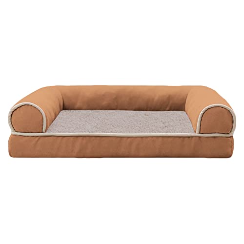 MISSMAO Hundebett Hundekörbchen Hundesofa Hundekissen Hundekorb Bezug Waschbar Flauschig Kuschelig Matratze Hundematte mit Rutschfester Unterseite,Khaki,M(34x32x6.5cm) von MISSMAO