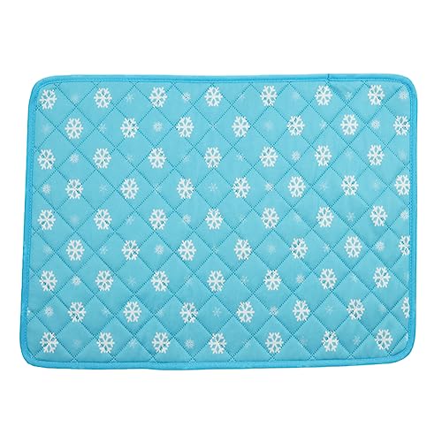 MISSMAO Hundebett Kühlmatte für Hunde Haustier rutschfest Hundebetten, Selbstkühlende Hundematte, Waschbar Selbstkühlende Matte, Haustier Kühlmatte für Hunde Katzen,Blau,L (70x55cm) von MISSMAO