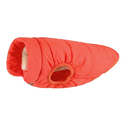 MISSMAO Hundemantel Fleece Futter Jacke Reflektierende Hundejacke Warm Hundemantel Climate Jacke Einfaches An- und Ausziehen Orange 2XL von MISSMAO