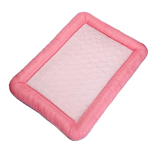 MISSMAO Kühlmatte Hund Hundematte Bett Kühldecke Kühlkissen für Katzen Waschbar Haustiere Sommerbett rutschfest Selbstkühlende Matte,Rosa,XL (80x60cm) von MISSMAO