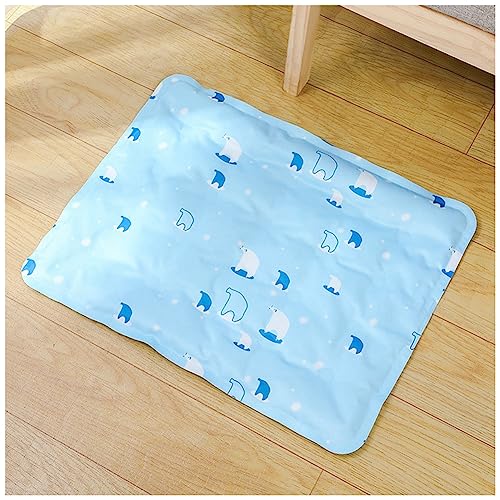 MISSMAO Kühlmatte für Haustiere Haustier Selbstkühlendes Pad Matte Bettmatten Komfort Ungiftiges Gel Kühldecke Hundebett für Katzen und Hunde,Blau2,S (50x40cm) von MISSMAO