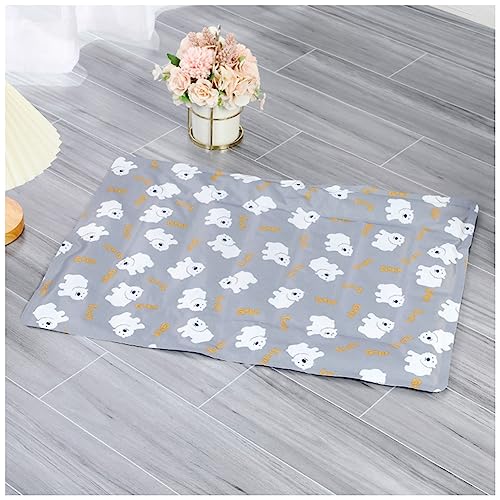 MISSMAO Kühlmatte für Haustiere Haustier Selbstkühlendes Pad Matte Bettmatten Komfort Ungiftiges Gel Kühldecke Hundebett für Katzen und Hunde,Grau,M (60x50cm) von MISSMAO