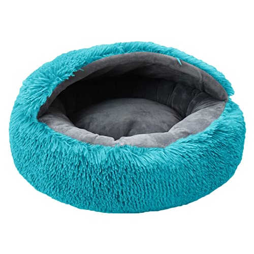 MISSMAO Rundes Katzenbett Tierbett Hundebett, Haustierbett Waschbar Warmes Kissen Flauschig Hundesofa Katzensofa rutschfest für kleine Katzen und Welpen,Grün2,One Size(50x50x18cm) von MISSMAO